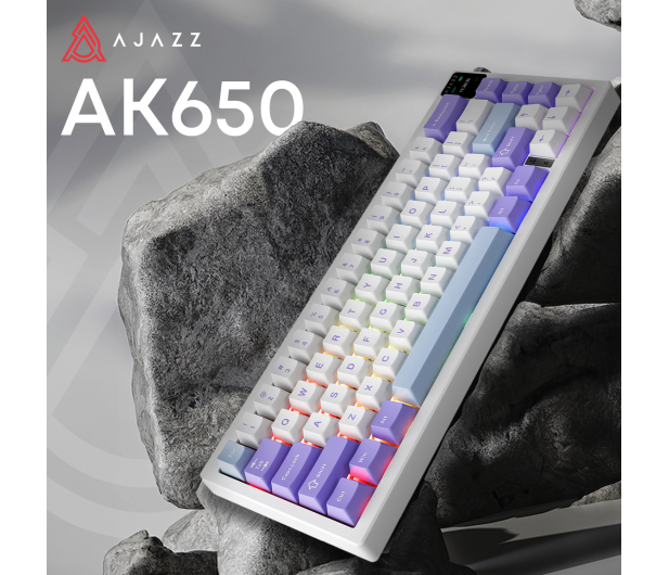 Ajazz AK650 Dream Weaver Switch Purple White Blue RGB z ekanem - 1536354 - zdjęcie 7